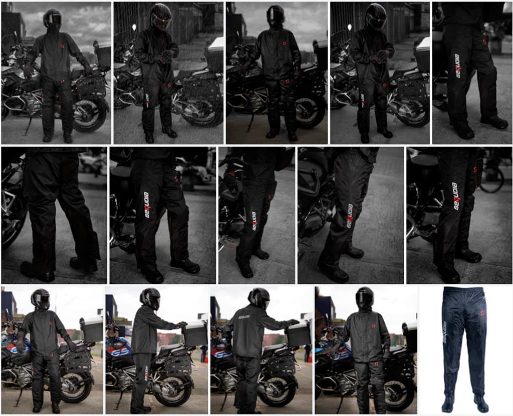Catálogo de impermeables negros para moto