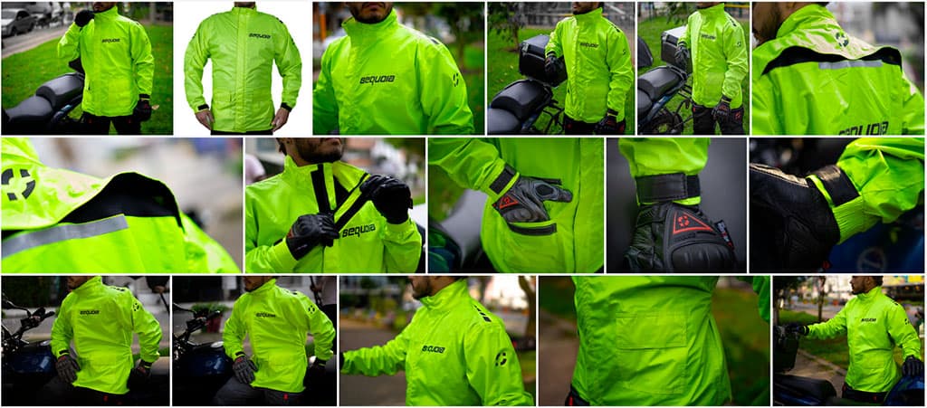 Impermeable para moto verde alta visibilidad